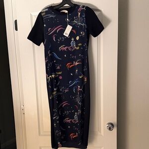 Tory Burch Black Dress with Colorful Print